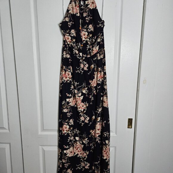 NWOT Lulus Feel the Music Midnight Blue Floral Print Maxi Dress - Picture 8 of 13